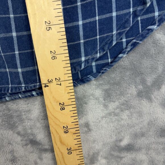 Faherty Shirt Mens Size Small Blue Plaid Long Sleeve Button Up Organic Cotton - Picture 10 of 10